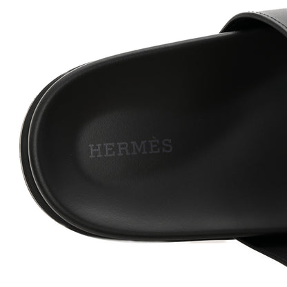 Hermes Calfskin Womens Chypre Sandals 40 Black 8 of 12