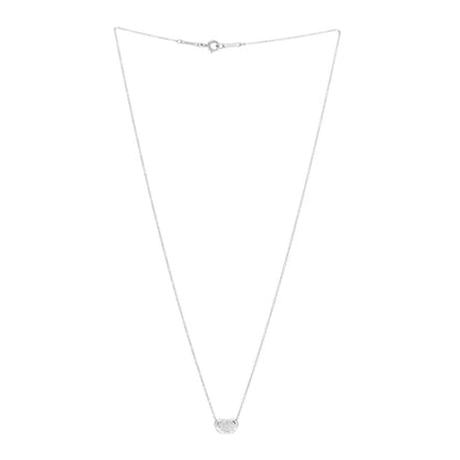 Tiffany Platinum Diamond 9mm Elsa Peretti Bean Pendant Necklace 3 of 5
