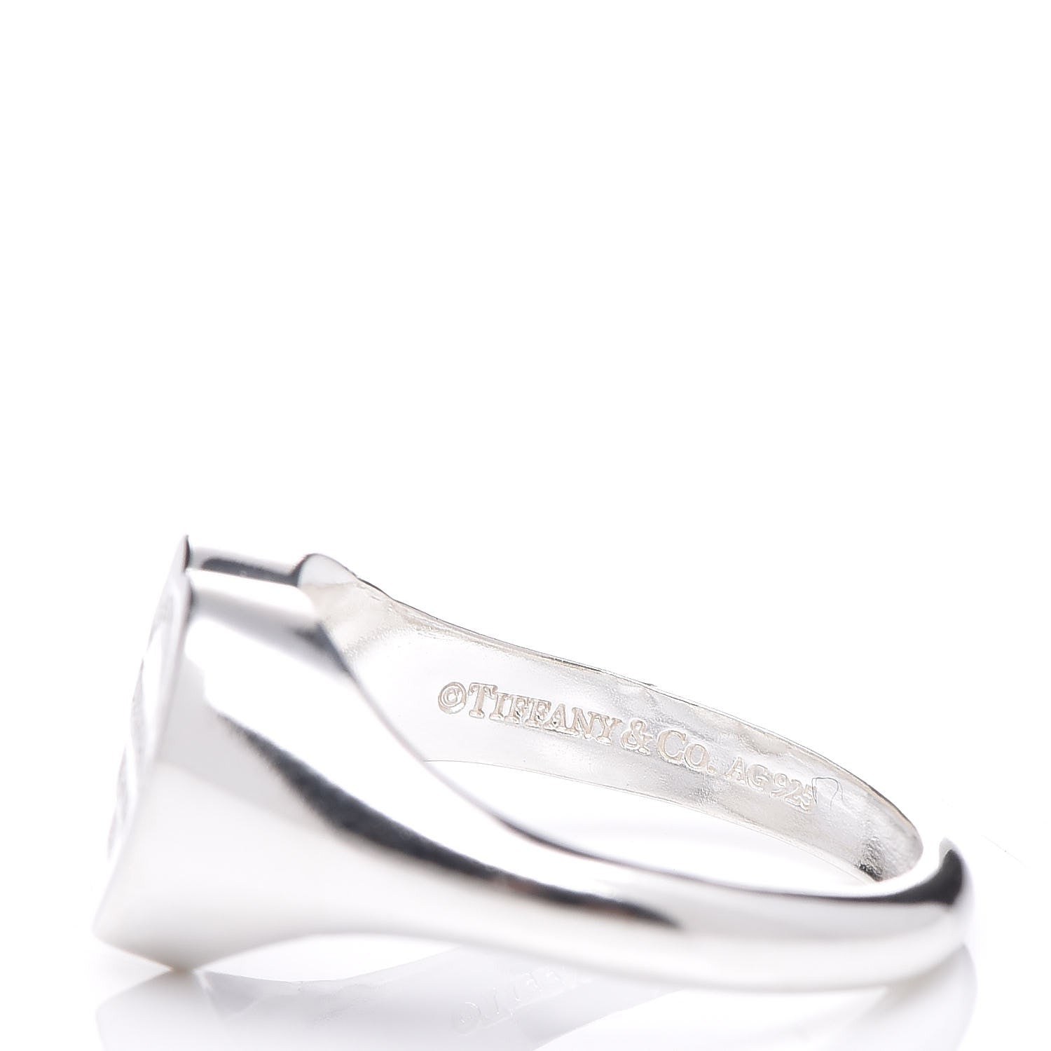 Tiffany Sterling Silver Return to Tiffany Heart Signet Ring 53 6.25 5 of 5