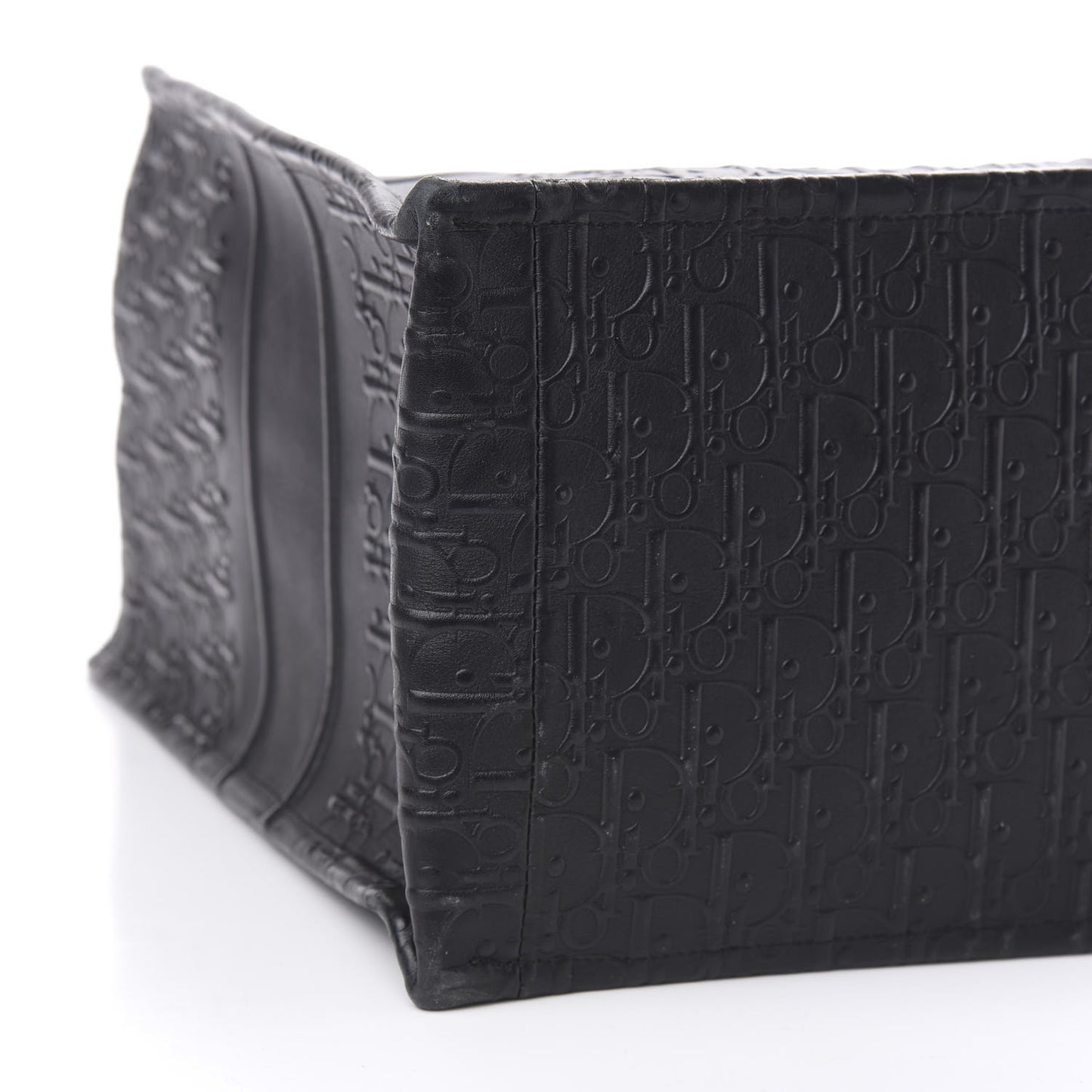 Oblique Calfskin Embossed Book Tote Black