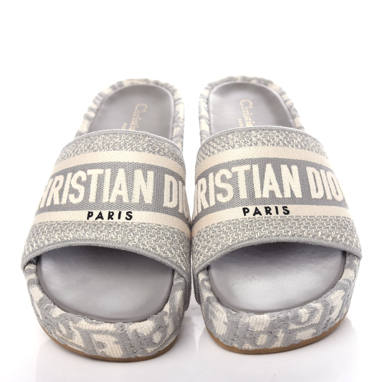 Christian Dior Oblique D-Way Platform Sandal 37 Grey Stone 5 of 11