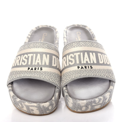 Christian Dior Oblique D-Way Platform Sandal 37 Grey Stone 5 of 11