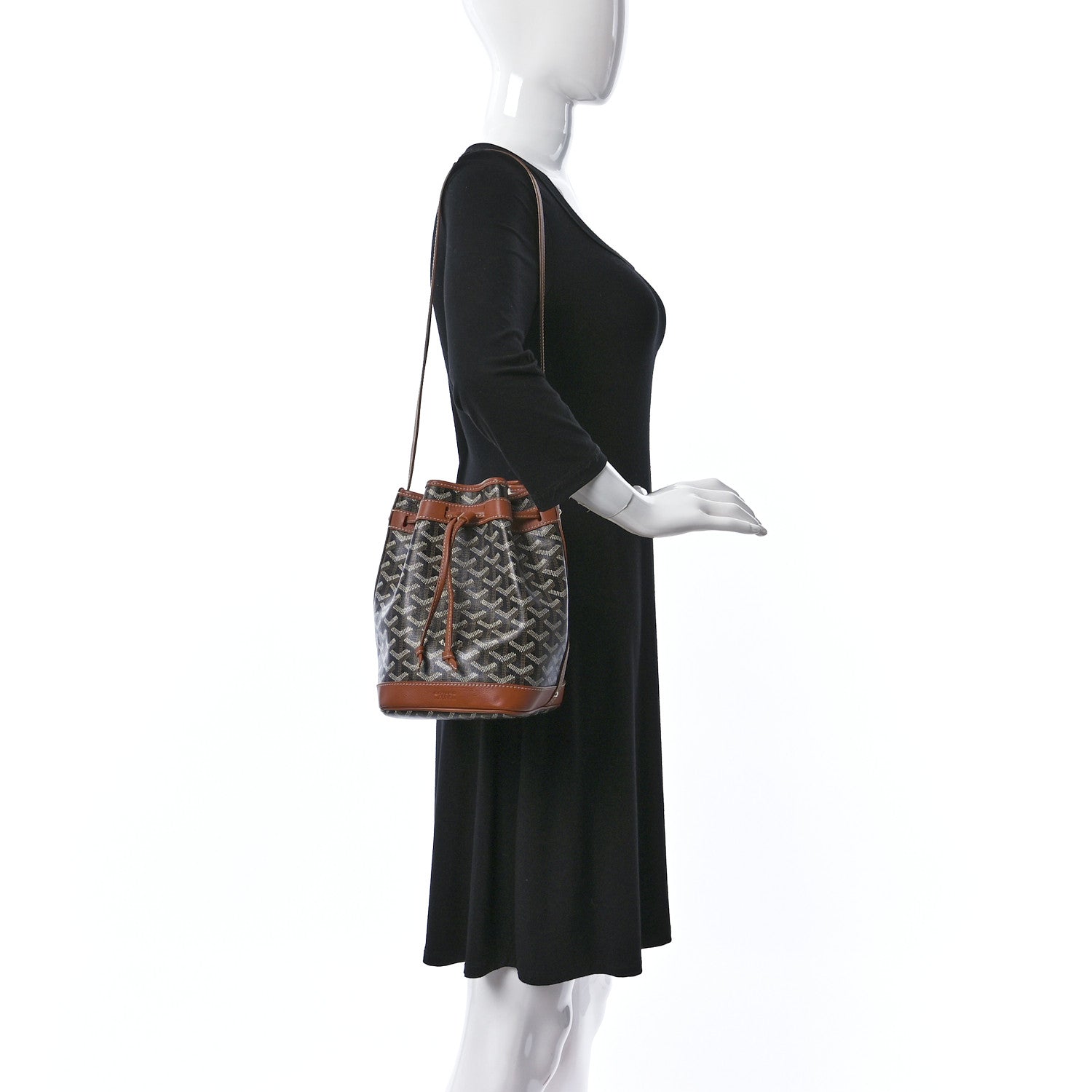 Goyard Goyardine Petit Flot Bucket Bag PM Black Gold 2 of 10