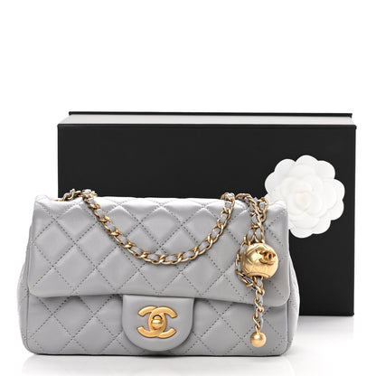 Chanel Lambskin Quilted Mini Rectangular Pearl Crush Flap Grey 12 of 12
