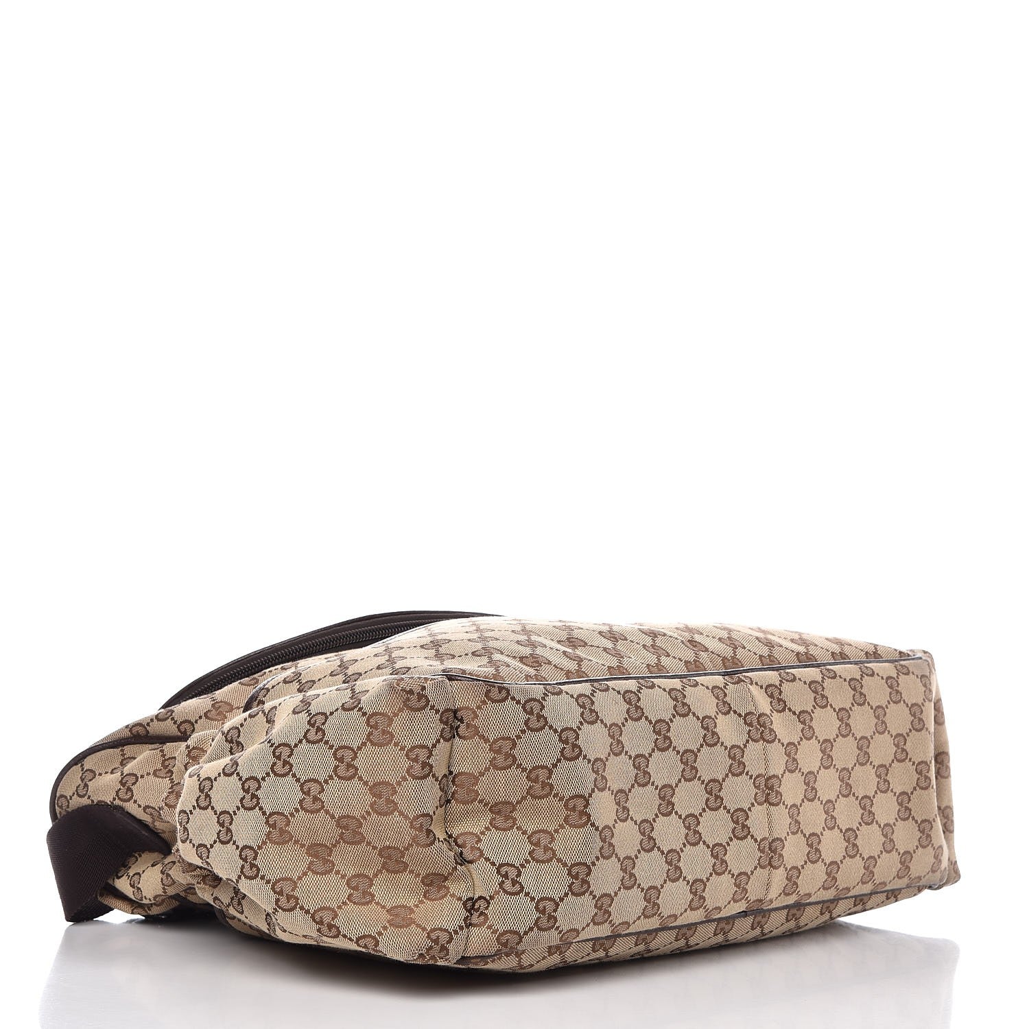 Gucci Monogram Natural Pigskin Large Diaper Bag Beige Ebony Cocoa Dark Chocolate 4 of 10