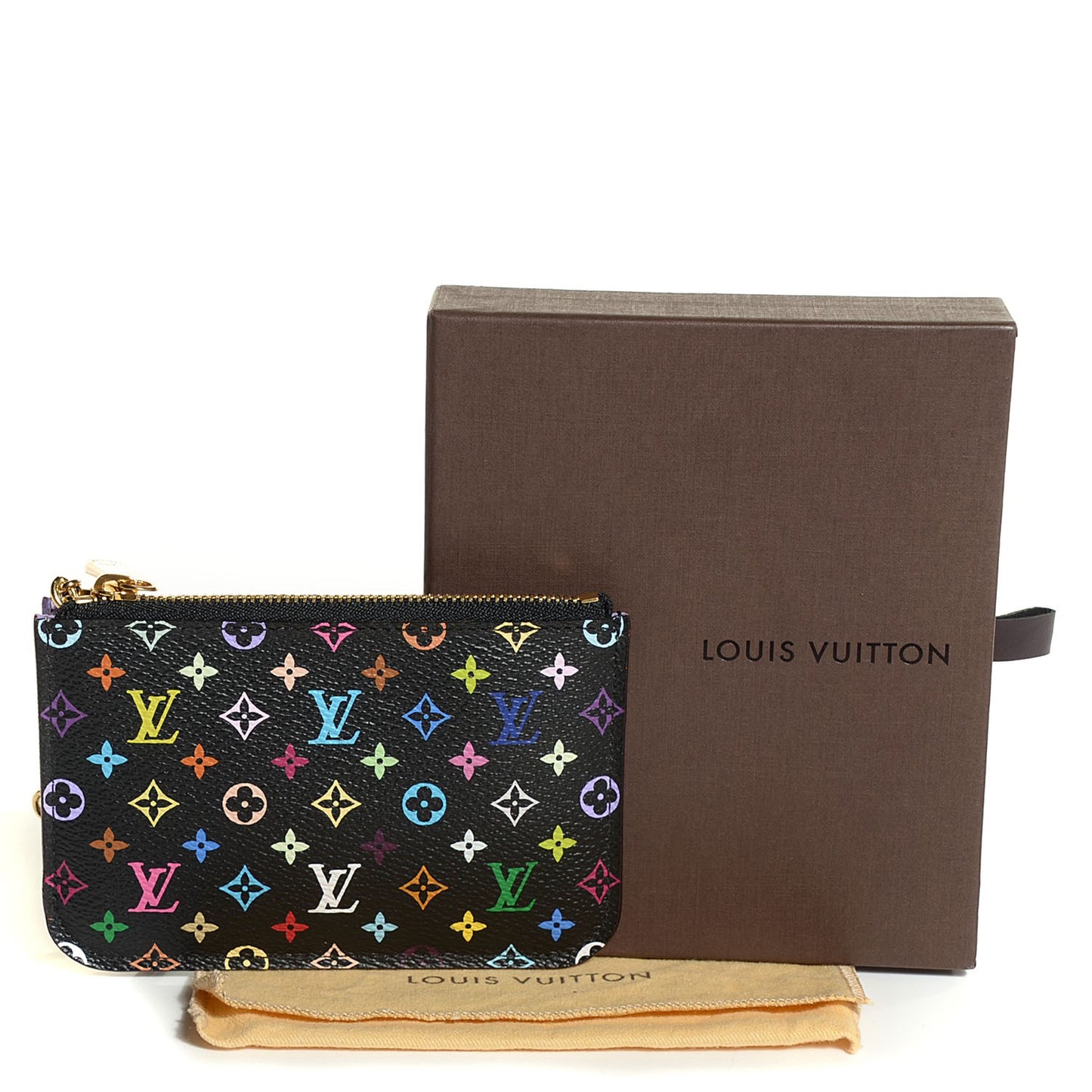 Monogram Multicolor Key Pouch Black Violet
