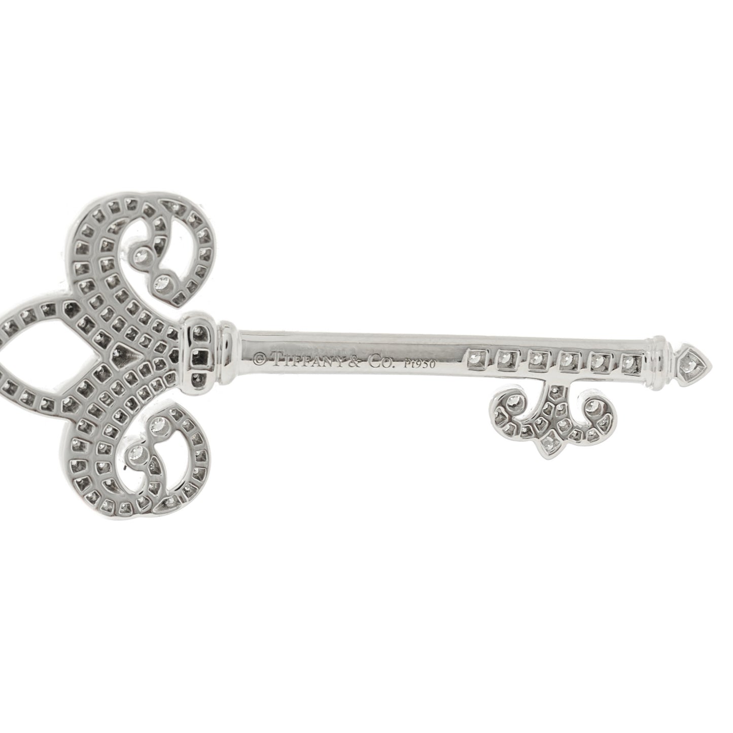 Platinum Diamond .37ct Fleur De Lis Key Pendant