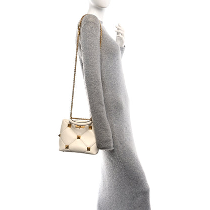 Valentino Garavani Nappa Small Roman Stud The Handle Bag Ivory 2 of 10