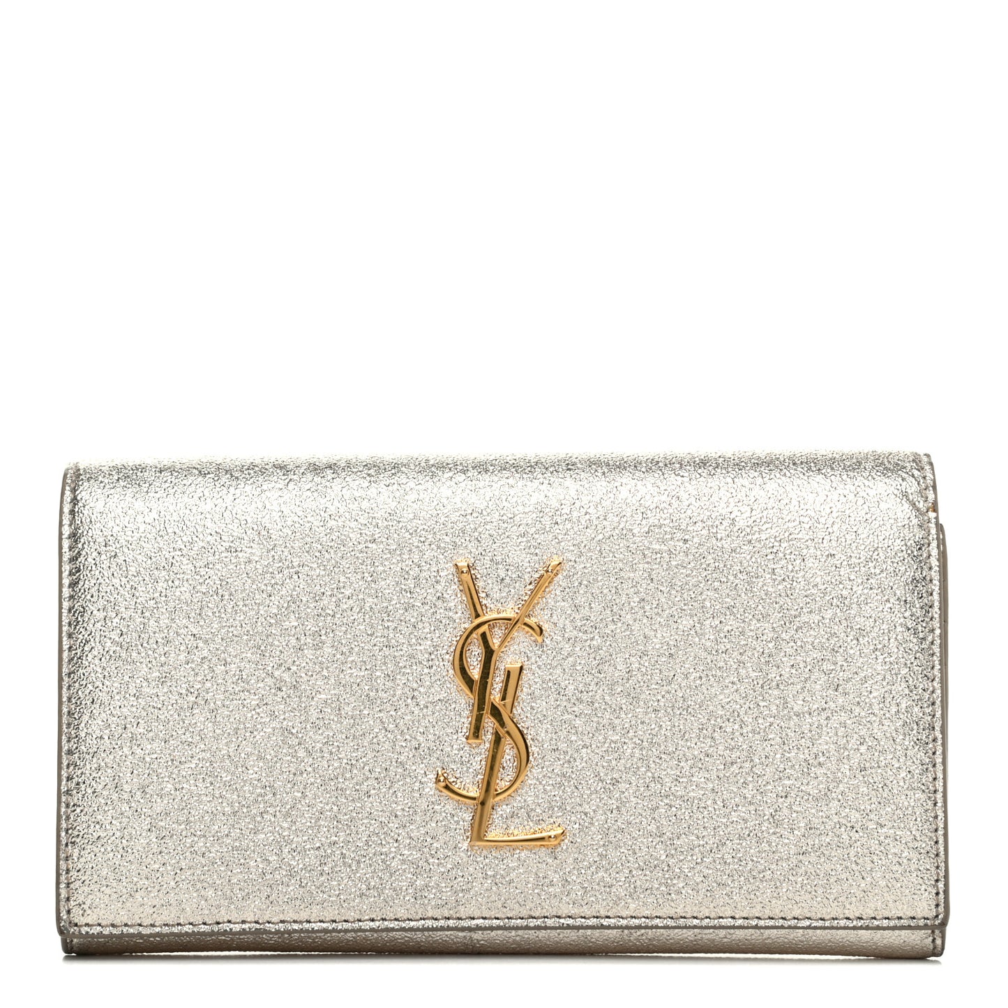 Metallic Calfskin Classic Monogram Cassandre Wallet Silver