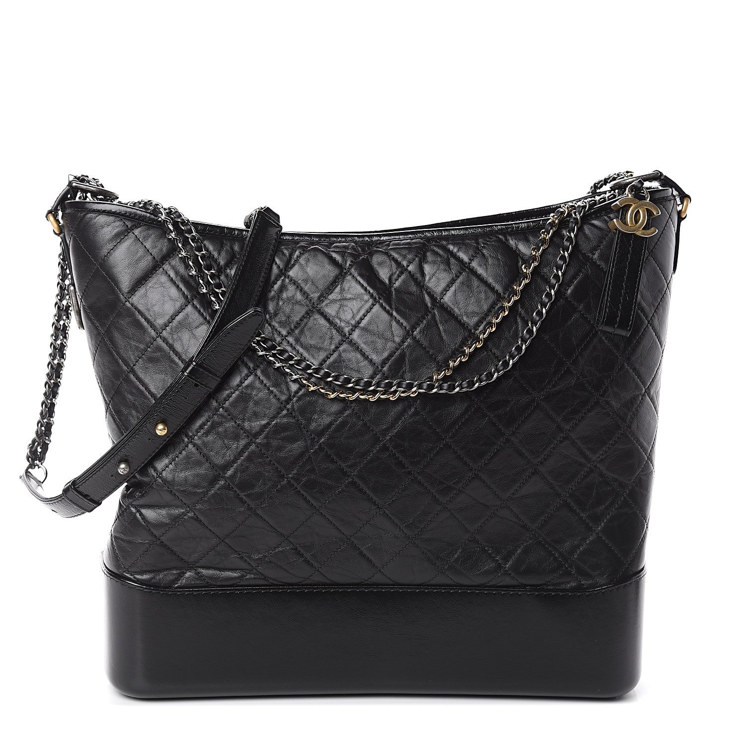Chanel Aged Calfskin Quilted Maxi Gabrielle Hobo Black 1 of 9