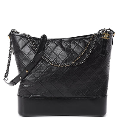 Chanel Aged Calfskin Quilted Maxi Gabrielle Hobo Black 1 of 9