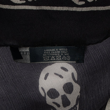 Alexander McQueen Silk Chiffon Skull Scarf Black Ivory 6 of 7