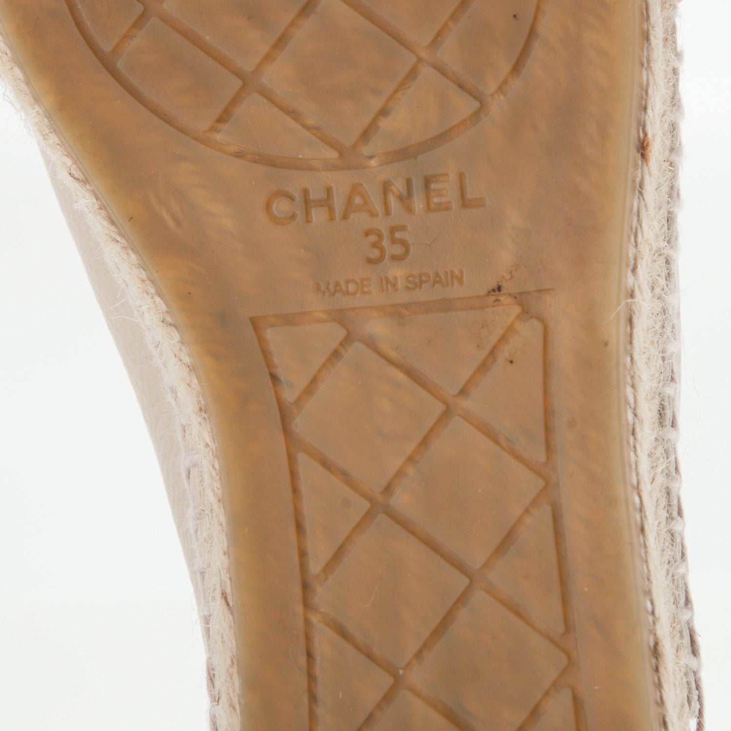 Chanel Grained Calfskin CC Espadrilles 35 Beige Black 7 of 8