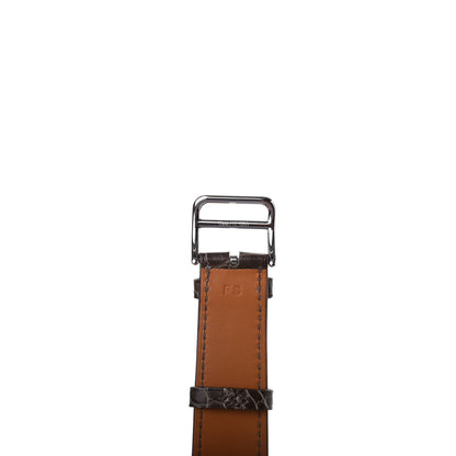 Hermes Shiny Alligator Heure H Hour Watch MM Strap Ebene 6 of 7