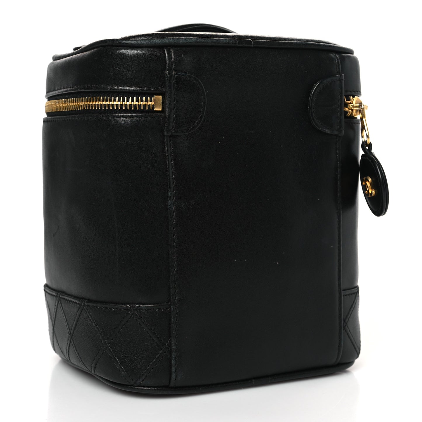 Lambskin Vanity Cosmetic Bag Black