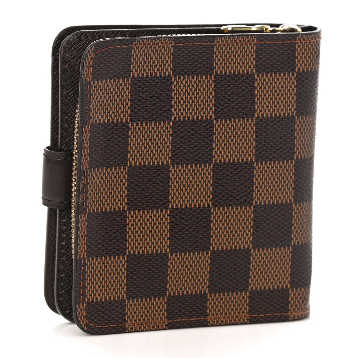 Damier Ebene Zippe Zipped Compact Wallet