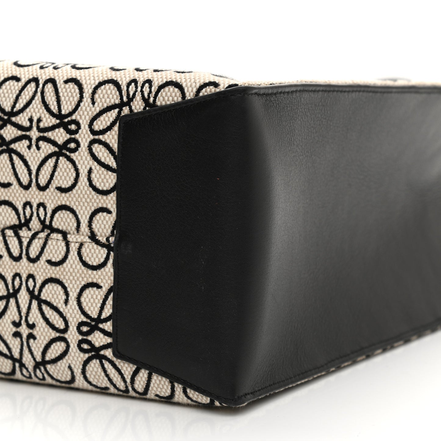 Jacquard Anagram Calfskin Buckle Tote Black