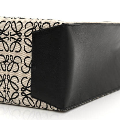 Loewe Jacquard Anagram Calfskin Buckle Tote Black 9 of 10
