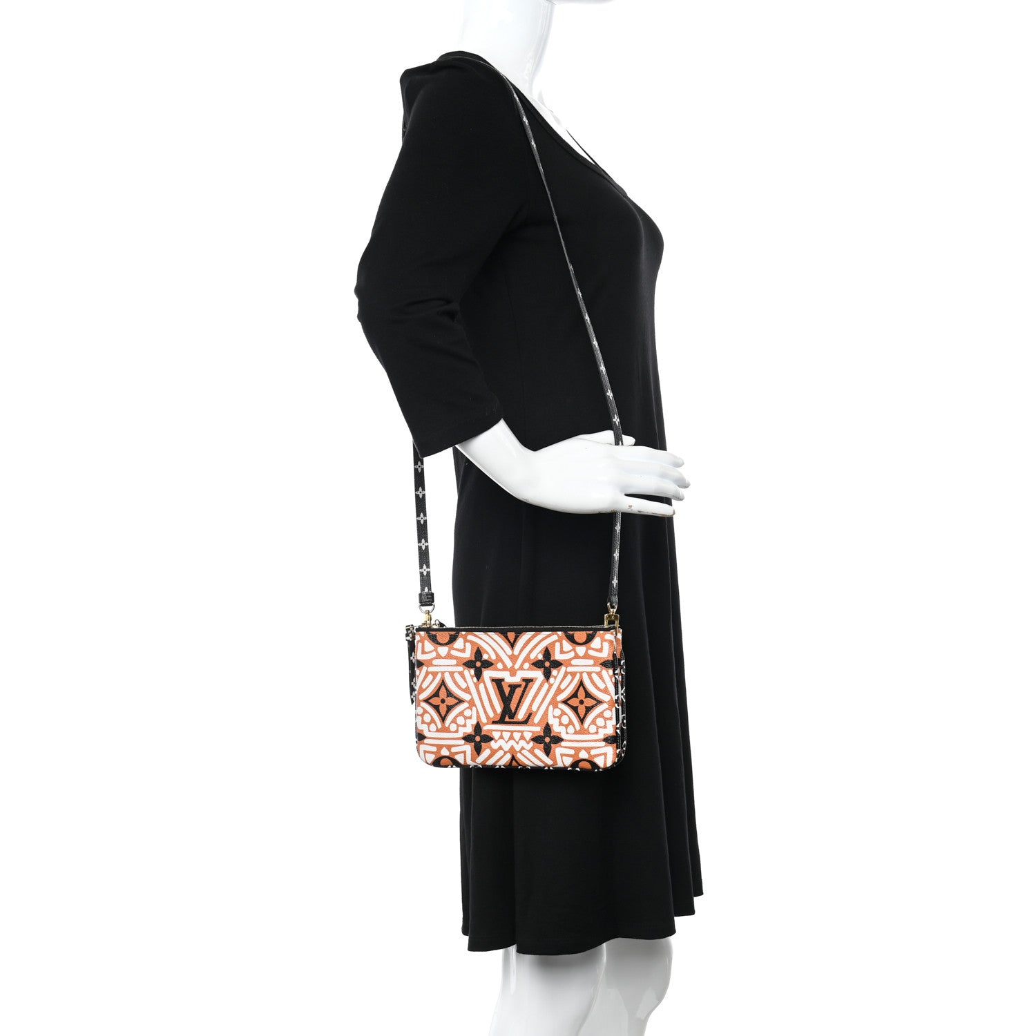 Louis Vuitton Monogram Giant Crafty Double Zip Pochette Creme Caramel 2 of 10