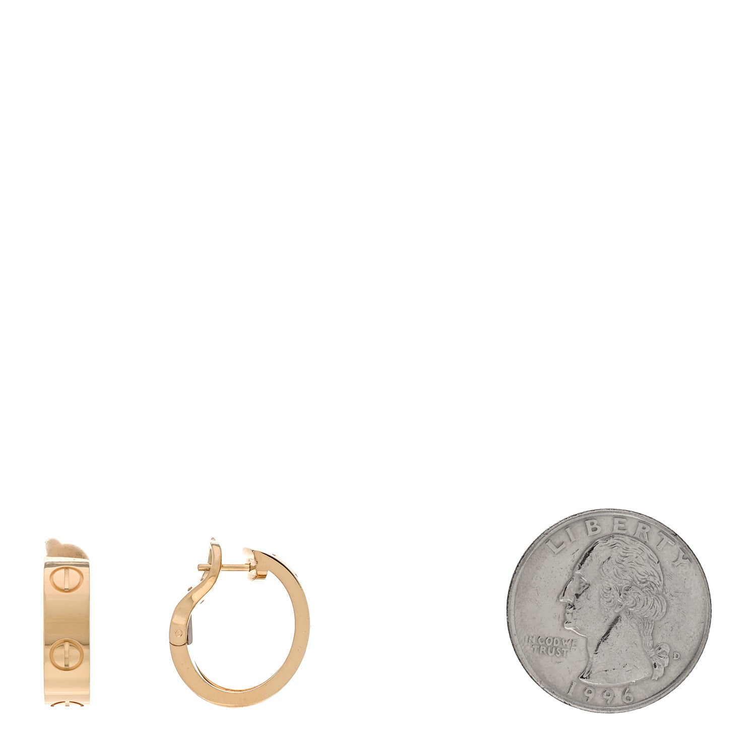 Cartier 18K Yellow Gold 5.5mm LOVE French Clip Hoop Earrings 2 of 5