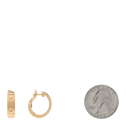 Cartier 18K Yellow Gold 5.5mm LOVE French Clip Hoop Earrings 2 of 5