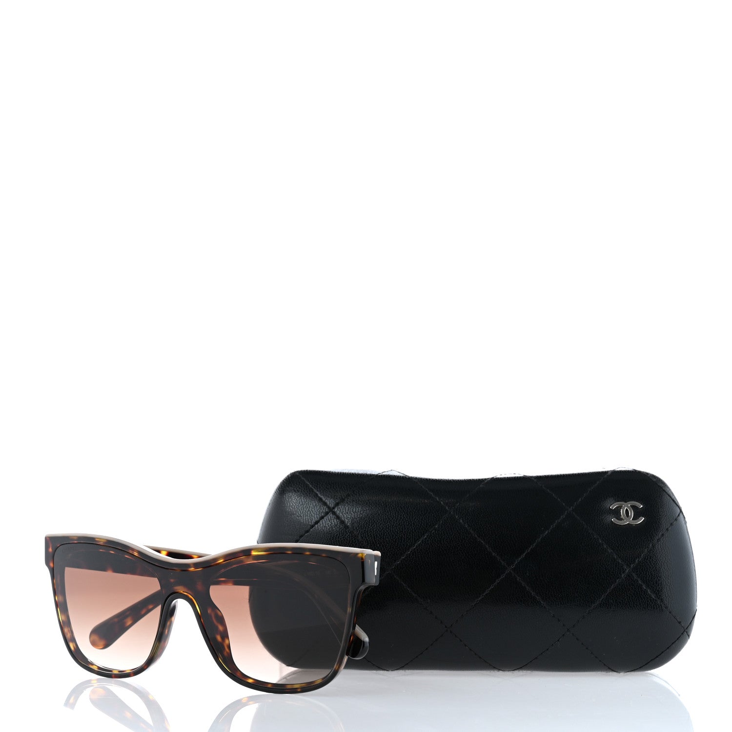 Chanel Acetate Logo Shield Sunglasses 5418-A Tortoise 8 of 8