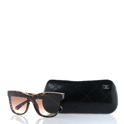 Chanel Acetate Logo Shield Sunglasses 5418-A Tortoise 8 of 8