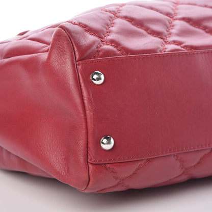 Chanel Calfskin Double Stitch Large Hamptons Flap Bag Red 9 of 10