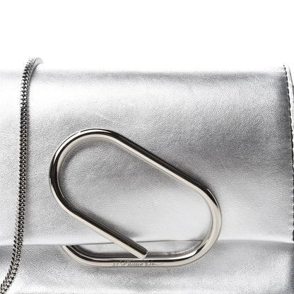 3.1 Phillip Lim 3.1 Metallic Calfskin Alix Soft Flap Clutch Silver 10 of 10