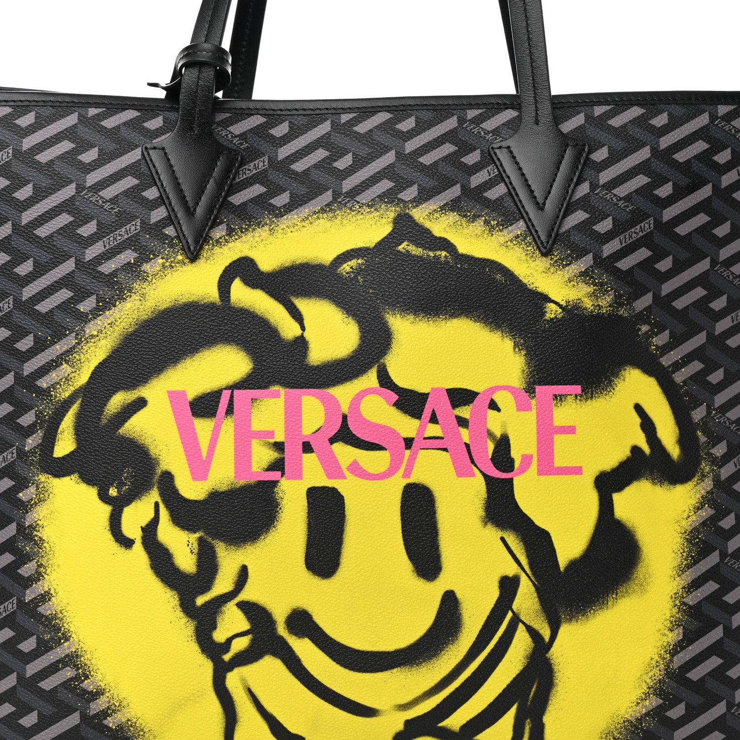 Versace Calfskin Monogram Smile Medusa Tote Multicolor 8 of 16