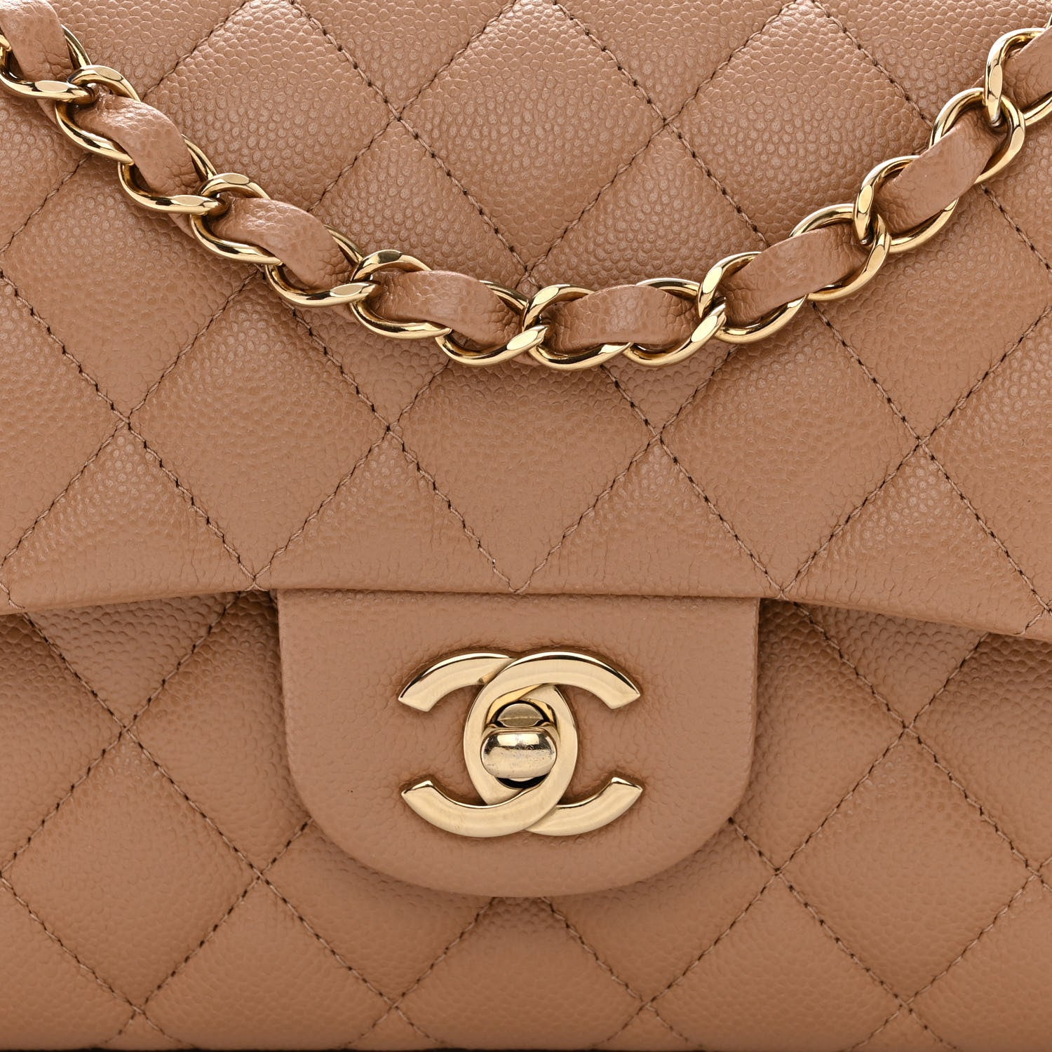 Chanel Caviar Quilted Small Double Flap Dark Beige 8 of 13