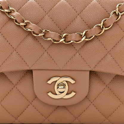 Chanel Caviar Quilted Small Double Flap Dark Beige 8 of 13