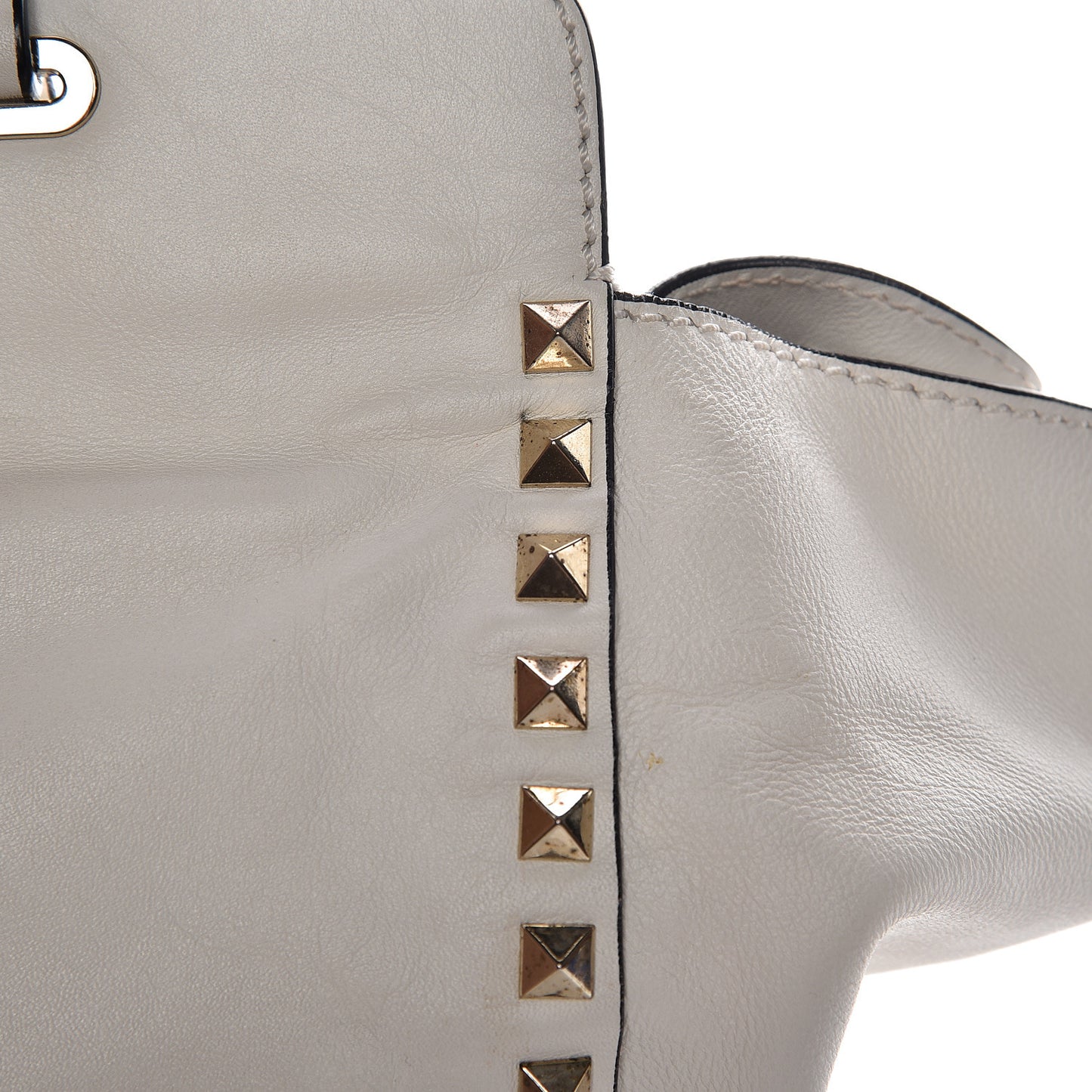 Vitello Medium Rockstud Tote Ivory