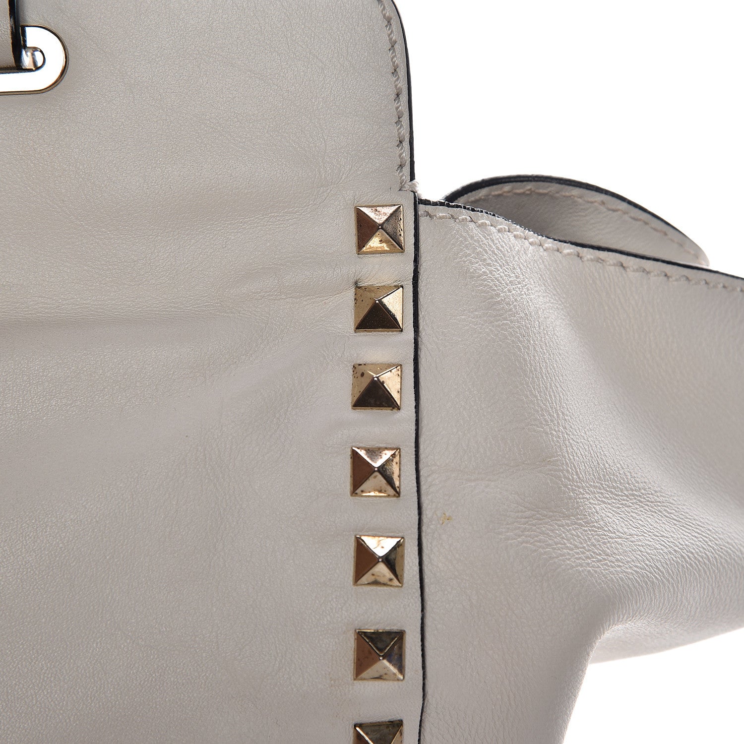 Valentino Garavani Vitello Medium Rockstud Tote Ivory 16 of 20