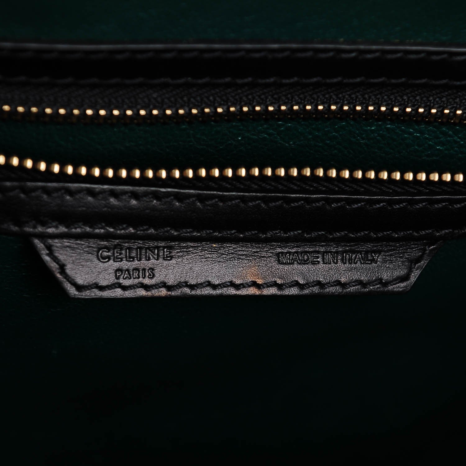 Celine Satin Calfskin Mini Bi-Color Luggage Bottle Green Black 6 of 7