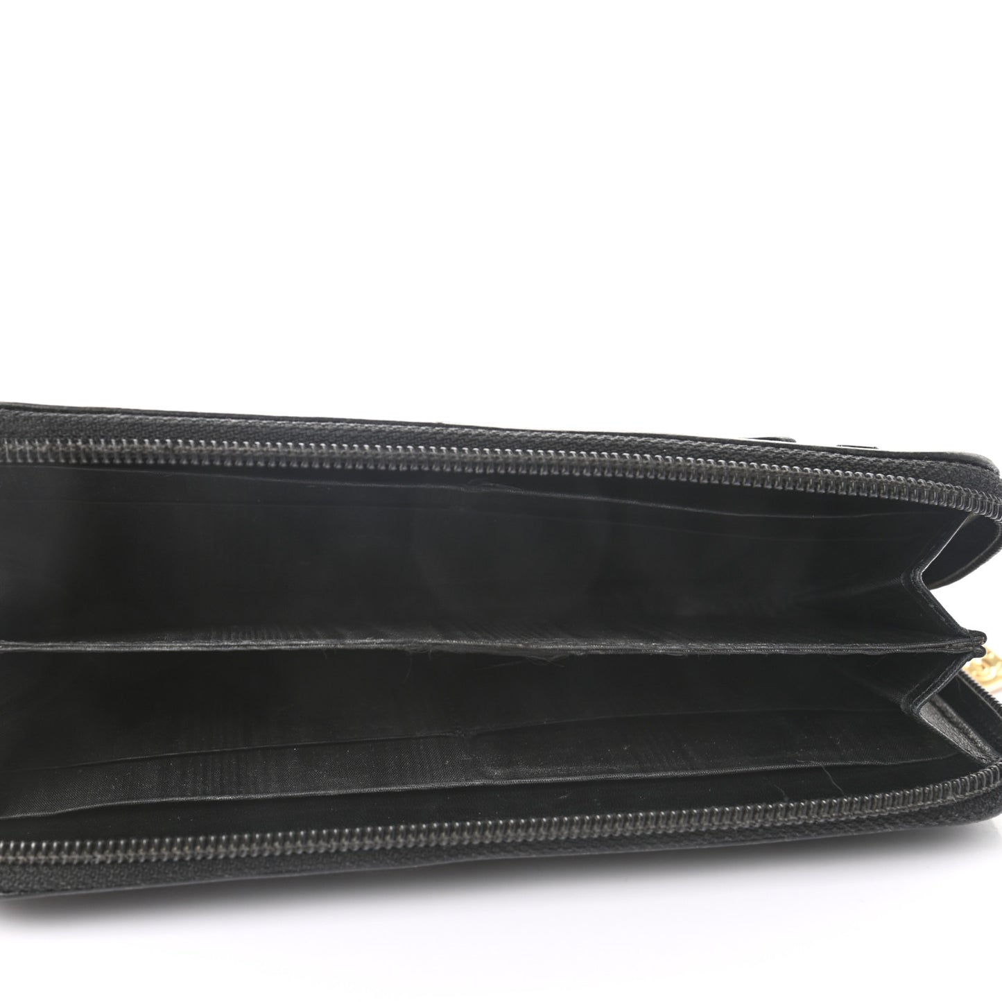 Caviar Large Timeless CC Zip Around Wallet Black