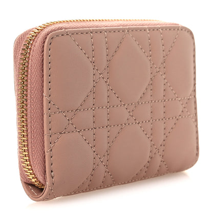 Christian Dior Lambskin Cannage Small Lady Dior Voyageur Coin Purse Rose Des Vents 3 of 8