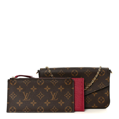 Louis Vuitton Monogram Pochette Felicie Chain Wallet Fuchsia 3 of 15