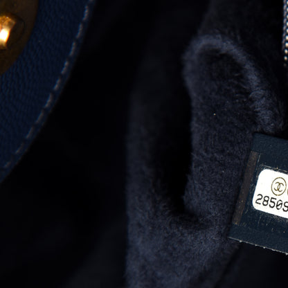 Chanel Caviar Small Studded Deauville Tote Navy 10 of 11