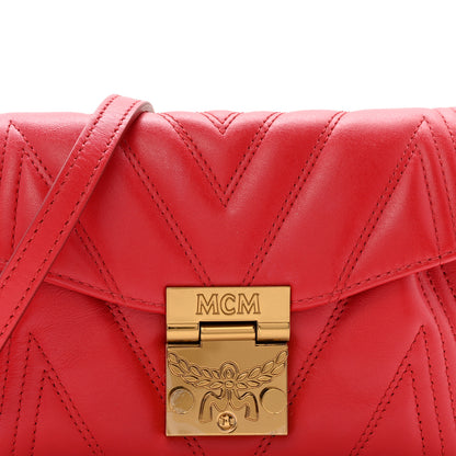 MCM Calfskin Quilted Small Patricia Belt Bag Ruby Red 8 of 15