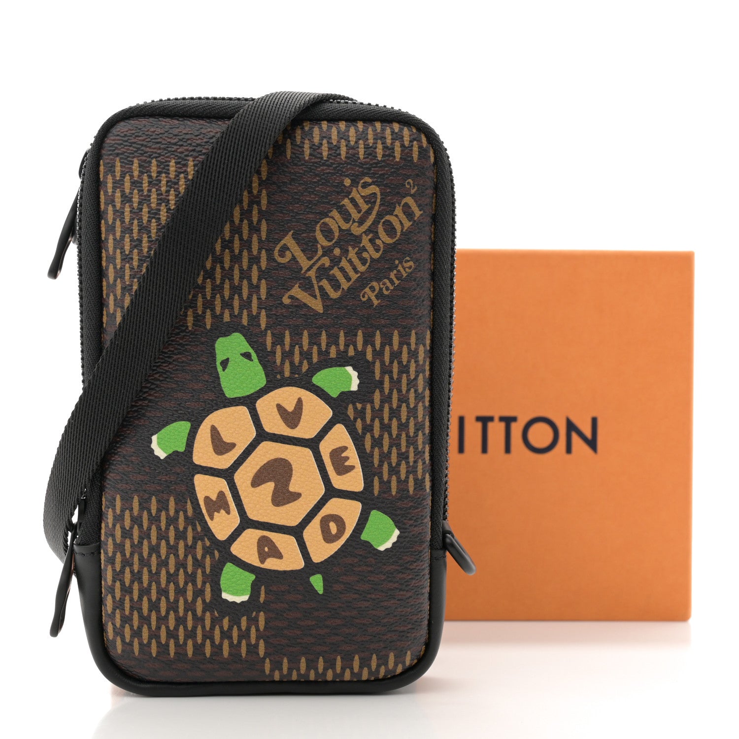 Louis Vuitton X NIGO Giant Damier Ebene Tortoise Double Phone Pouch 11 of 11