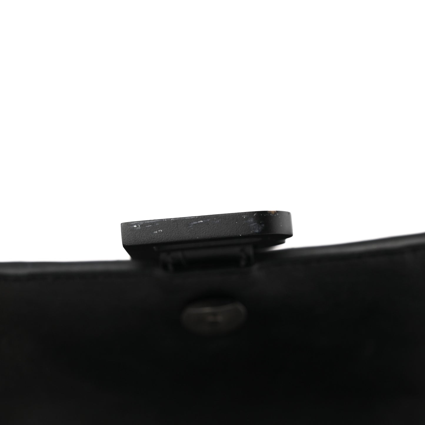 Shiny Calfskin Monochrome Crocodile Embossed Hourglass Top Handle Bag XS Black