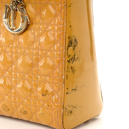 Christian Dior Patent Cannage Large Lady Dior Yellow 12 of 15