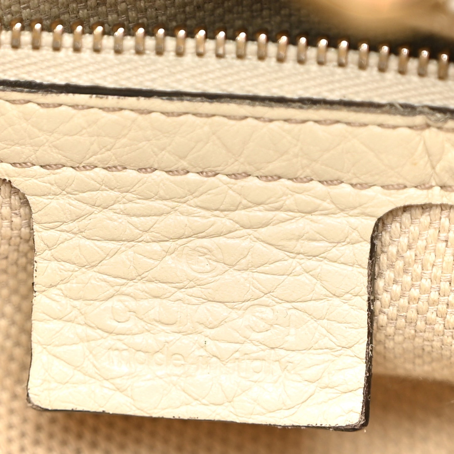 Pebbled Calfskin Medium Soho Chain Shoulder Bag Off White