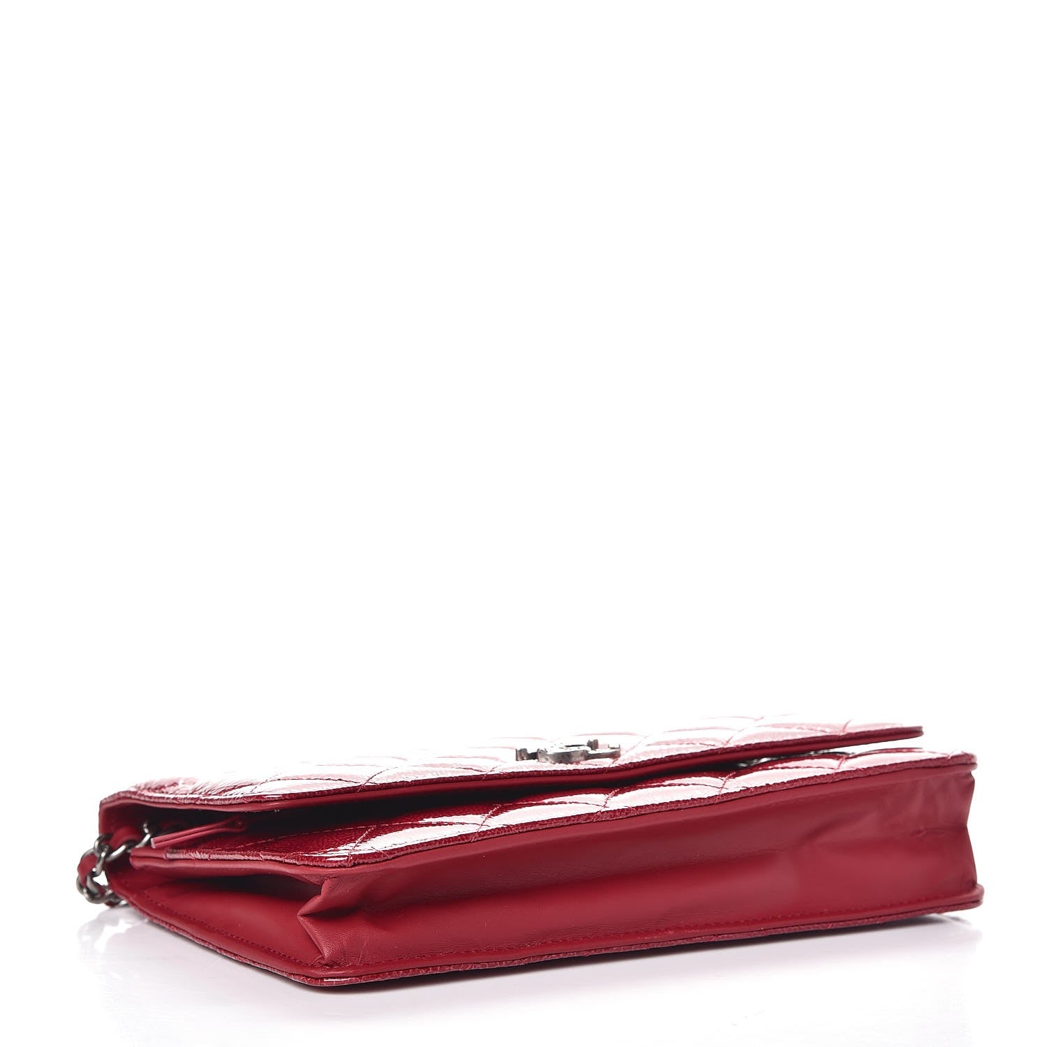 Chanel Patent Goatskin Quilted Paris Dallas Wallet On Chain WOC Dark Pink 4 of 8