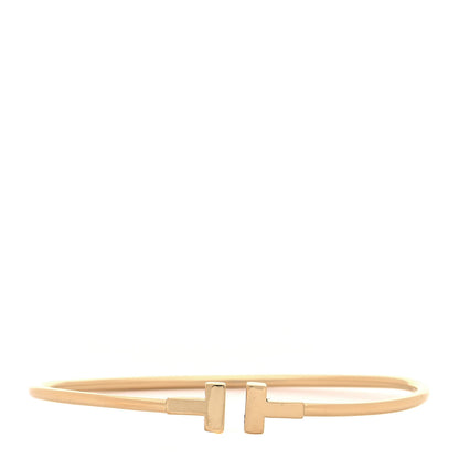 Tiffany 18K Yellow Gold Narrow T Wire Bracelet 1 of 5