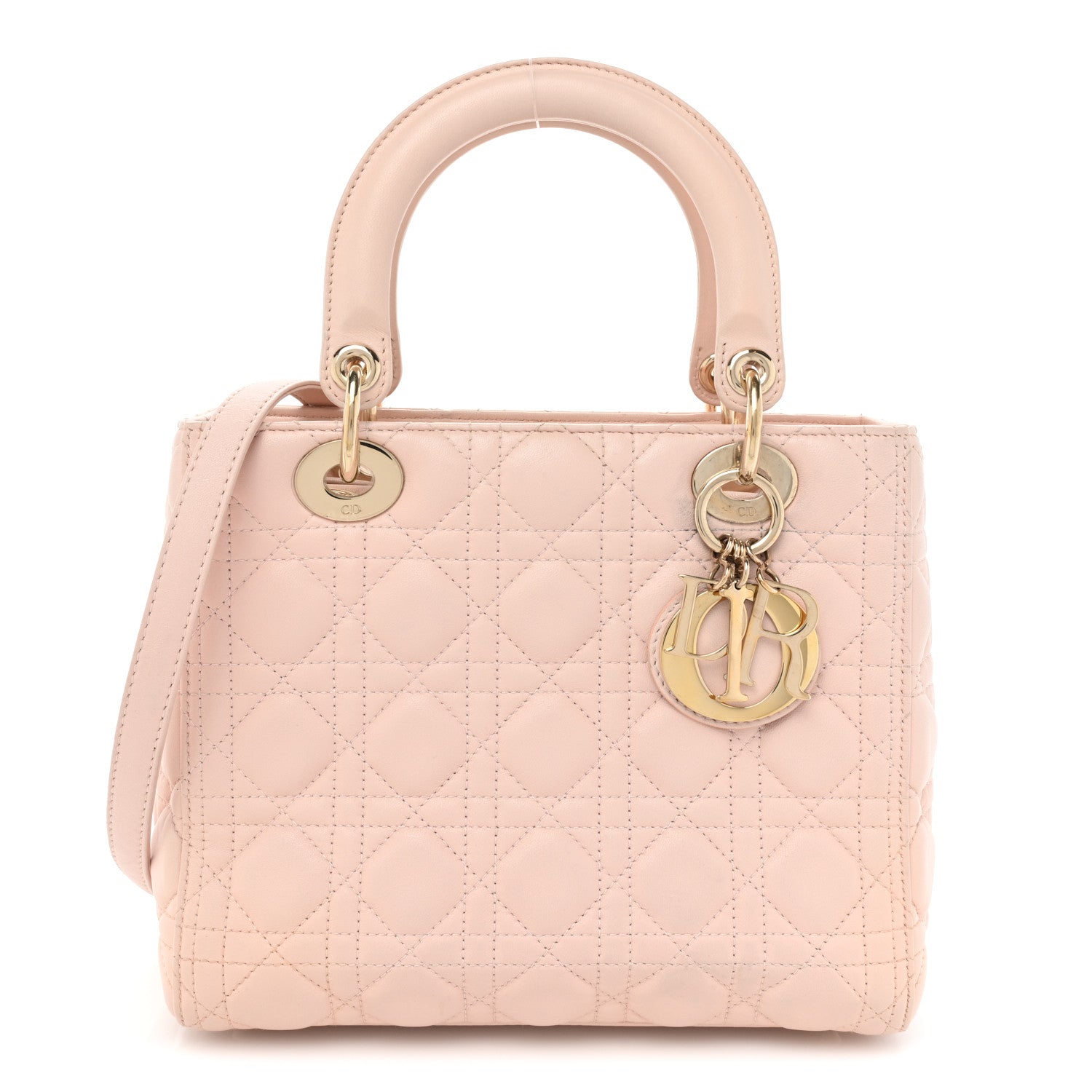 Christian Dior Lambskin Cannage Medium Lady Dior Light Pink 1 of 13