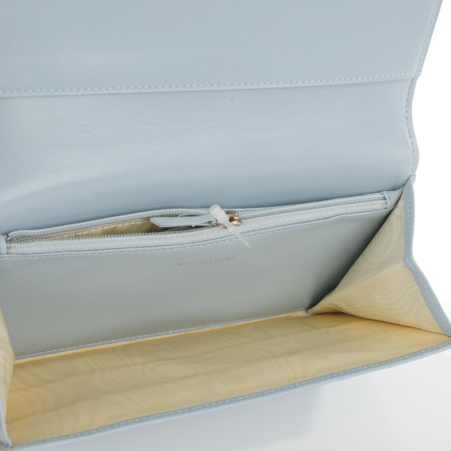 Chanel Lambskin Chocolate Bar Quilted Long Wallet Light Blue 8 of 8