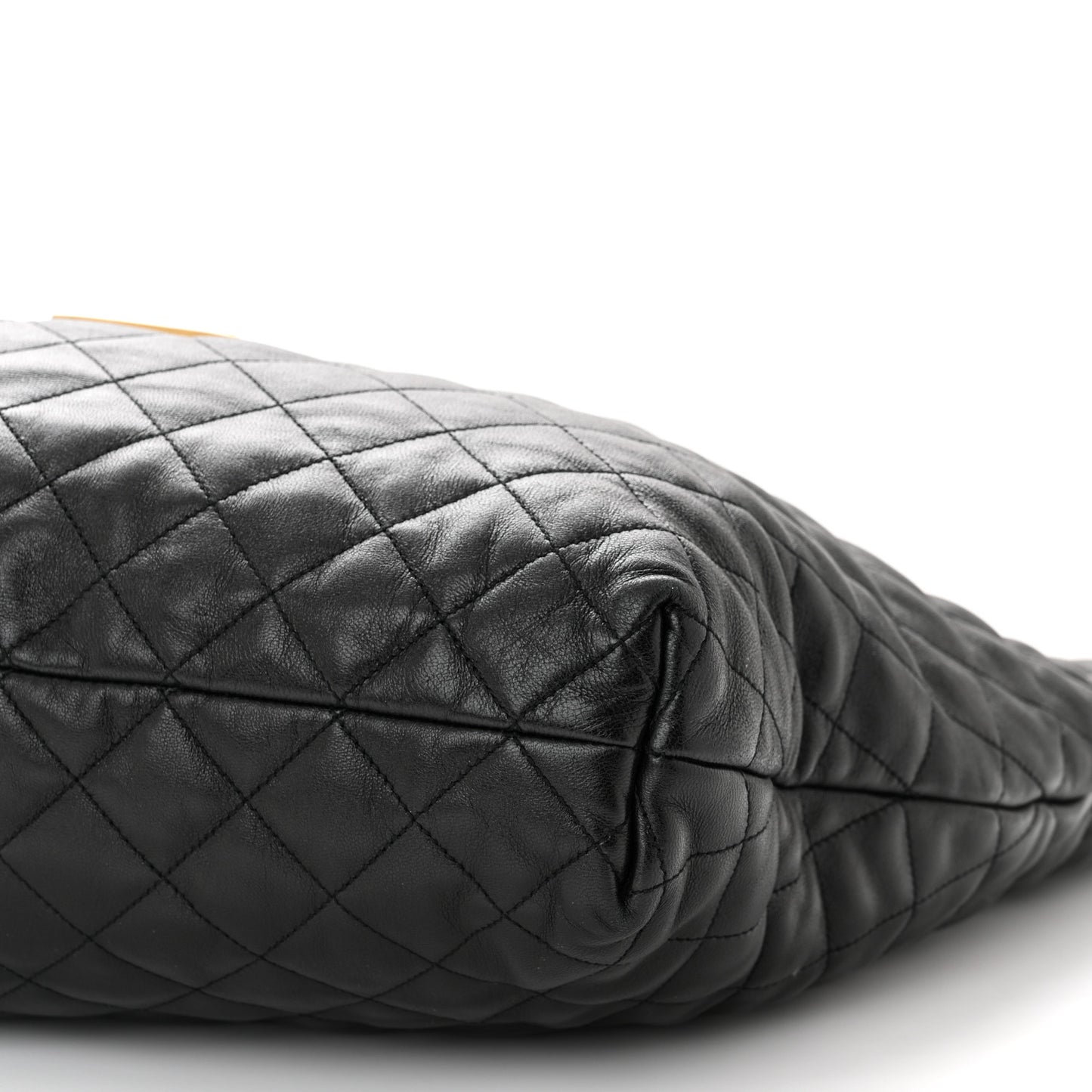 Lambskin Quilted Maxi Icare Shopping Tote Black