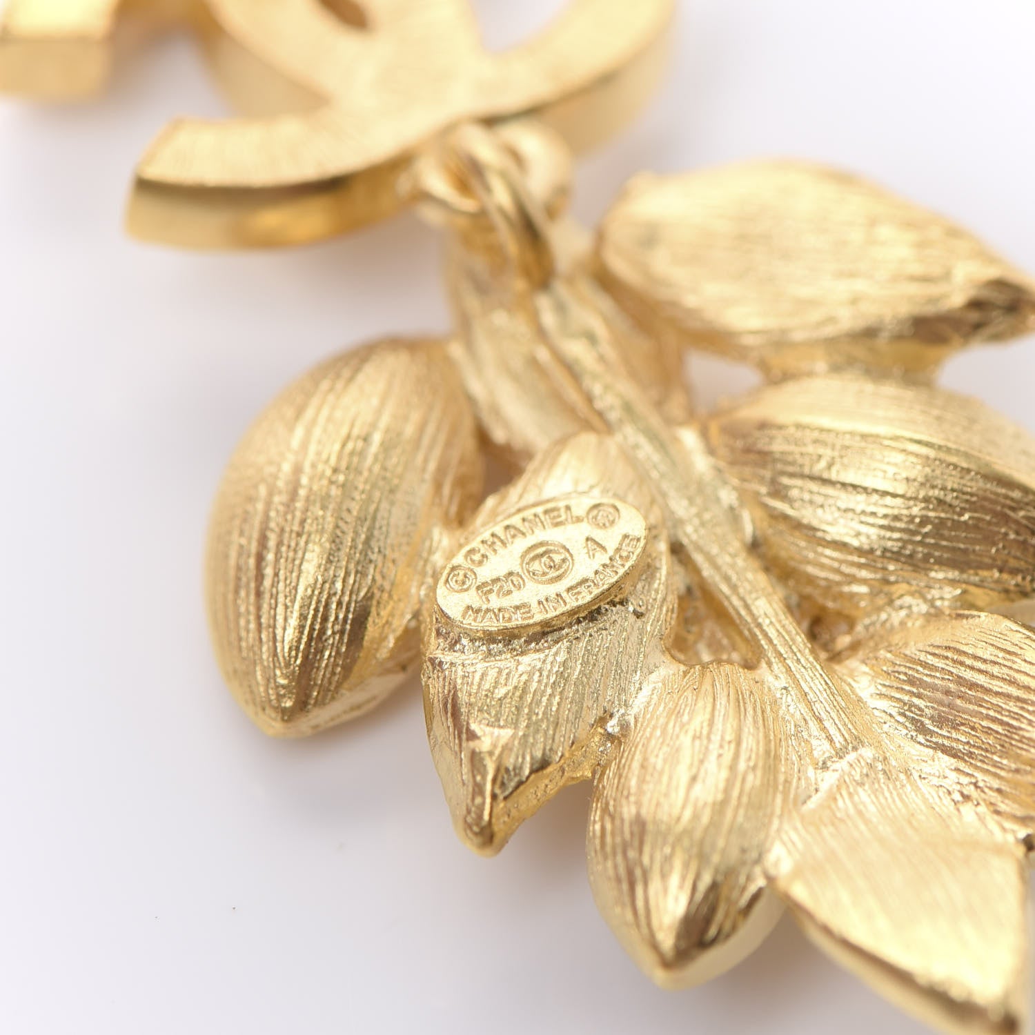 Chanel Crystal Sparkling Wheat CC Earrings Gold 3 of 5